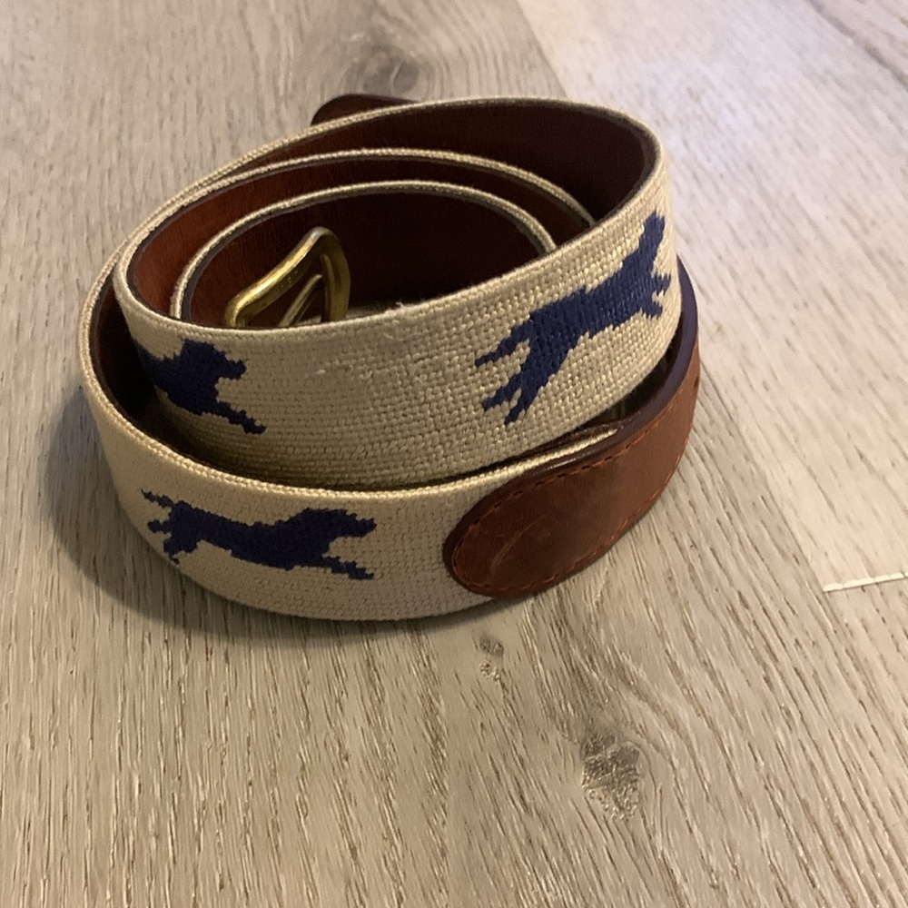 Stylish Tan and Blue Men's Belt